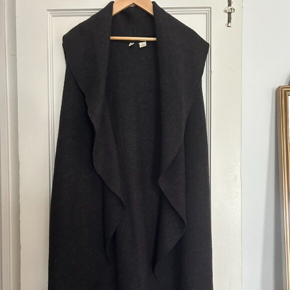 Anthropology Wool Midi Vest with Shawl Collar - Grey - Picture 1 of 5